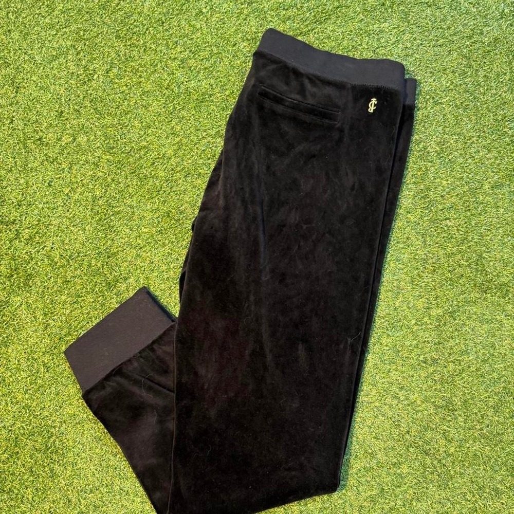 Juicy Couture black velour jogger sweatpants in women's size XL
